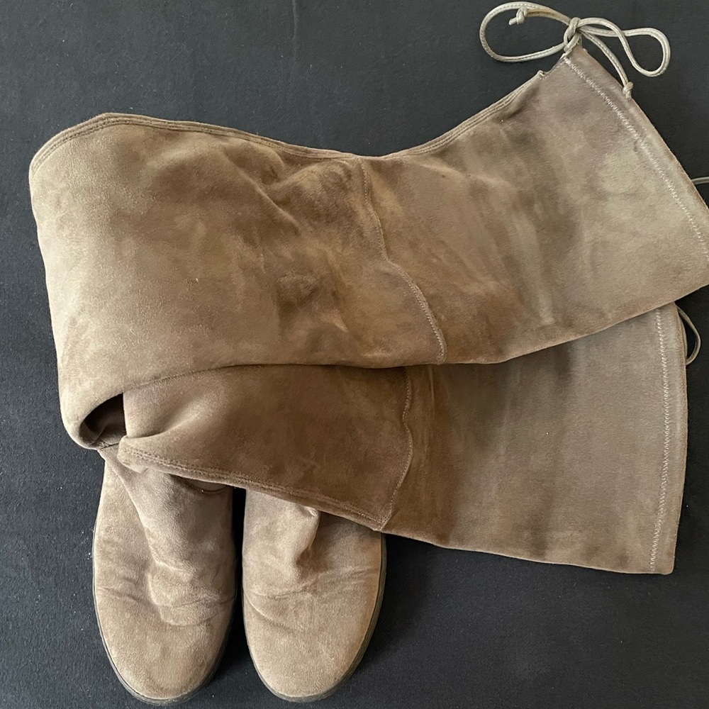 Stuart Weitzman Brown Stretch Suede Over The Knee Boots